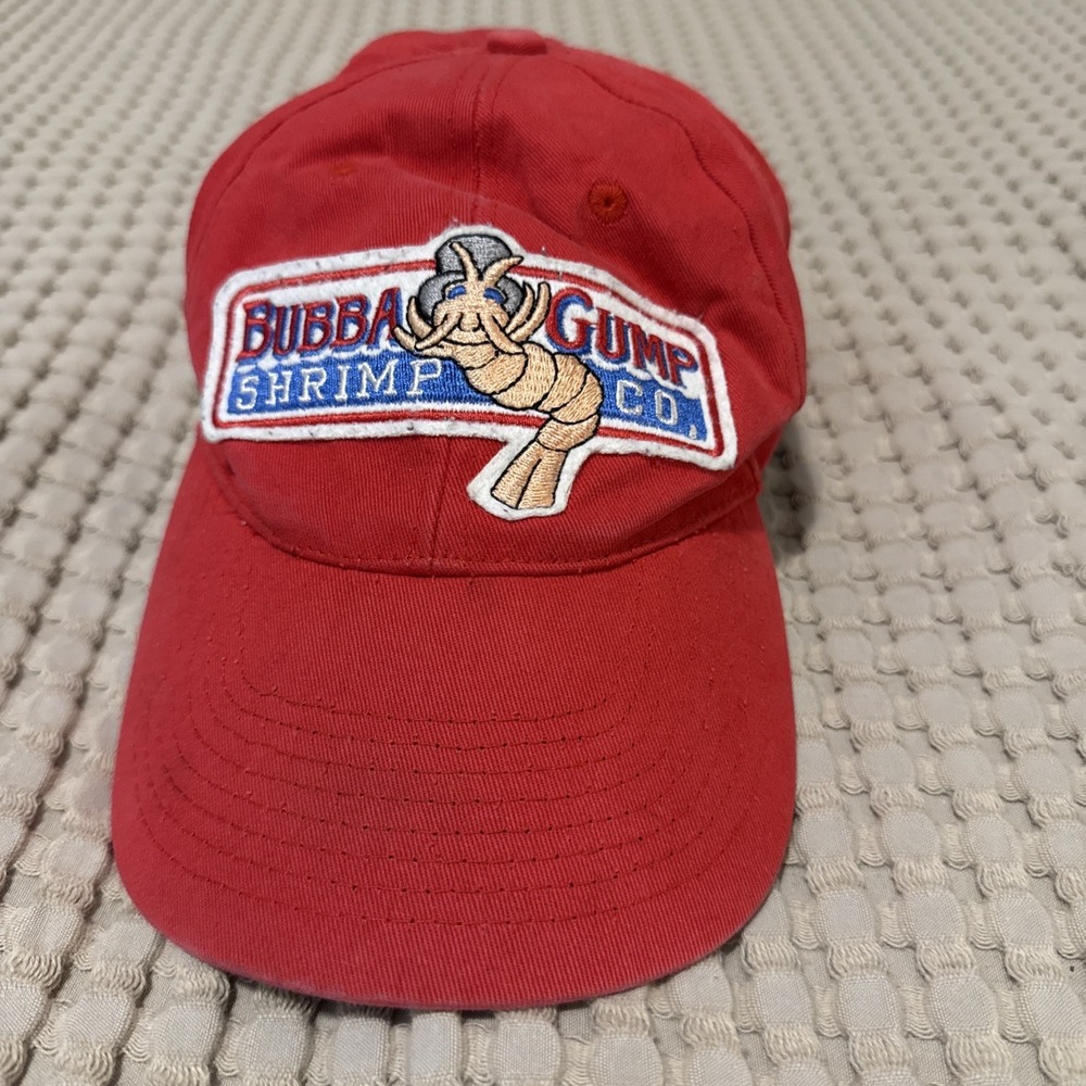 Bubba Gump Shrimp Co Baseball Hat Men's Red Forrestโ Gump Movie Cap Velcro Back